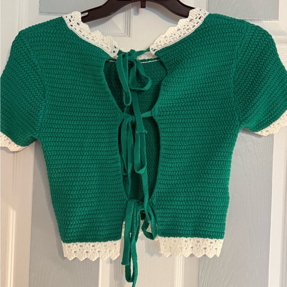 Altar'd State Poppy Crochet Tie Back Top - Picture 3 of 4